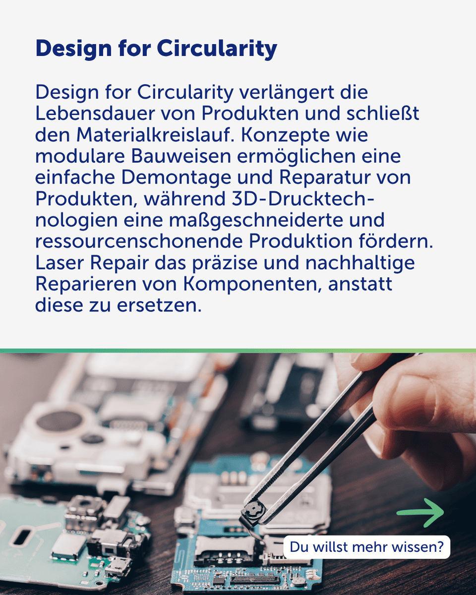 Foto Leitplatte und Text: Design for Circularity
