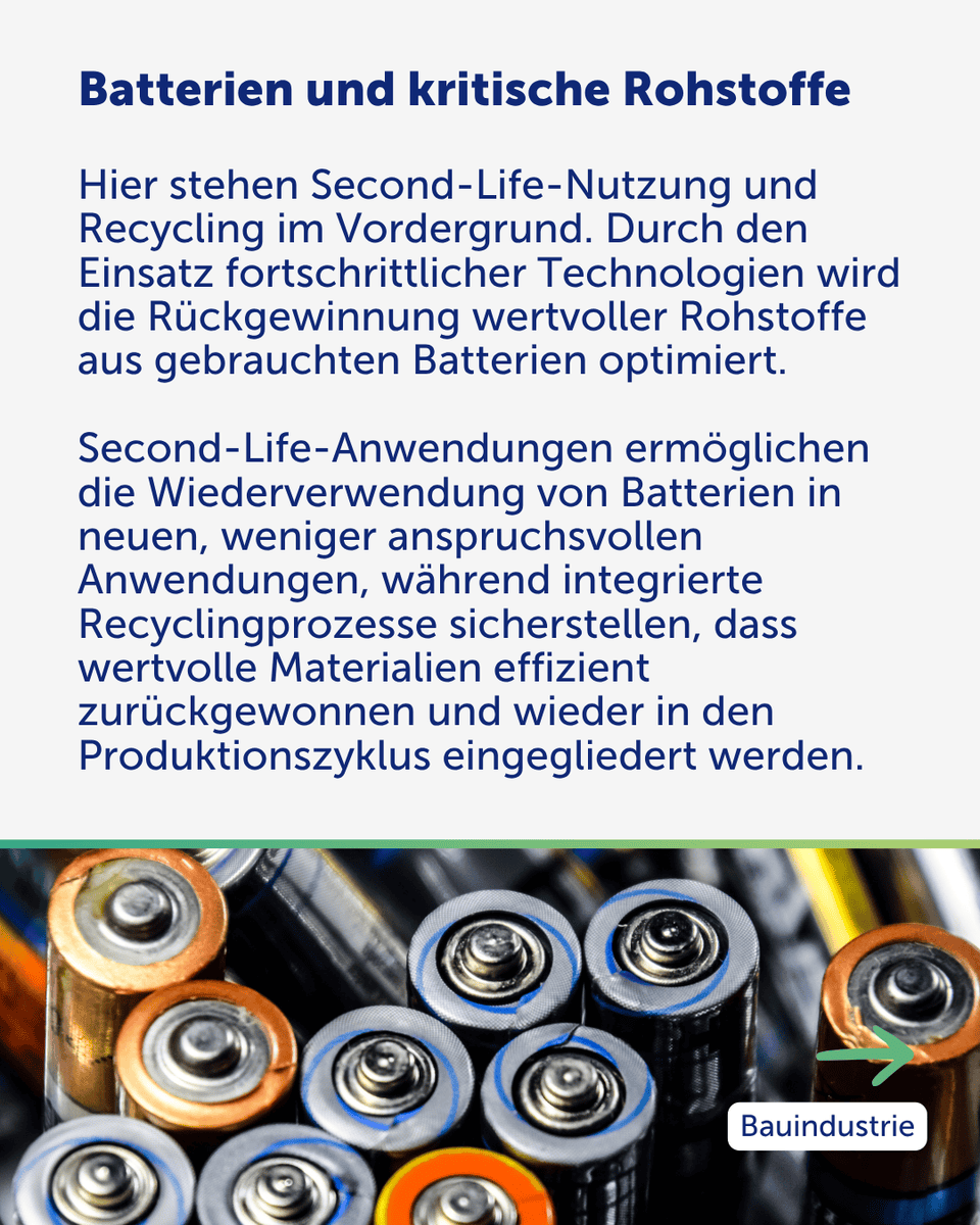 Foto von Batterien und Text zu kritischen Rohstoffen
