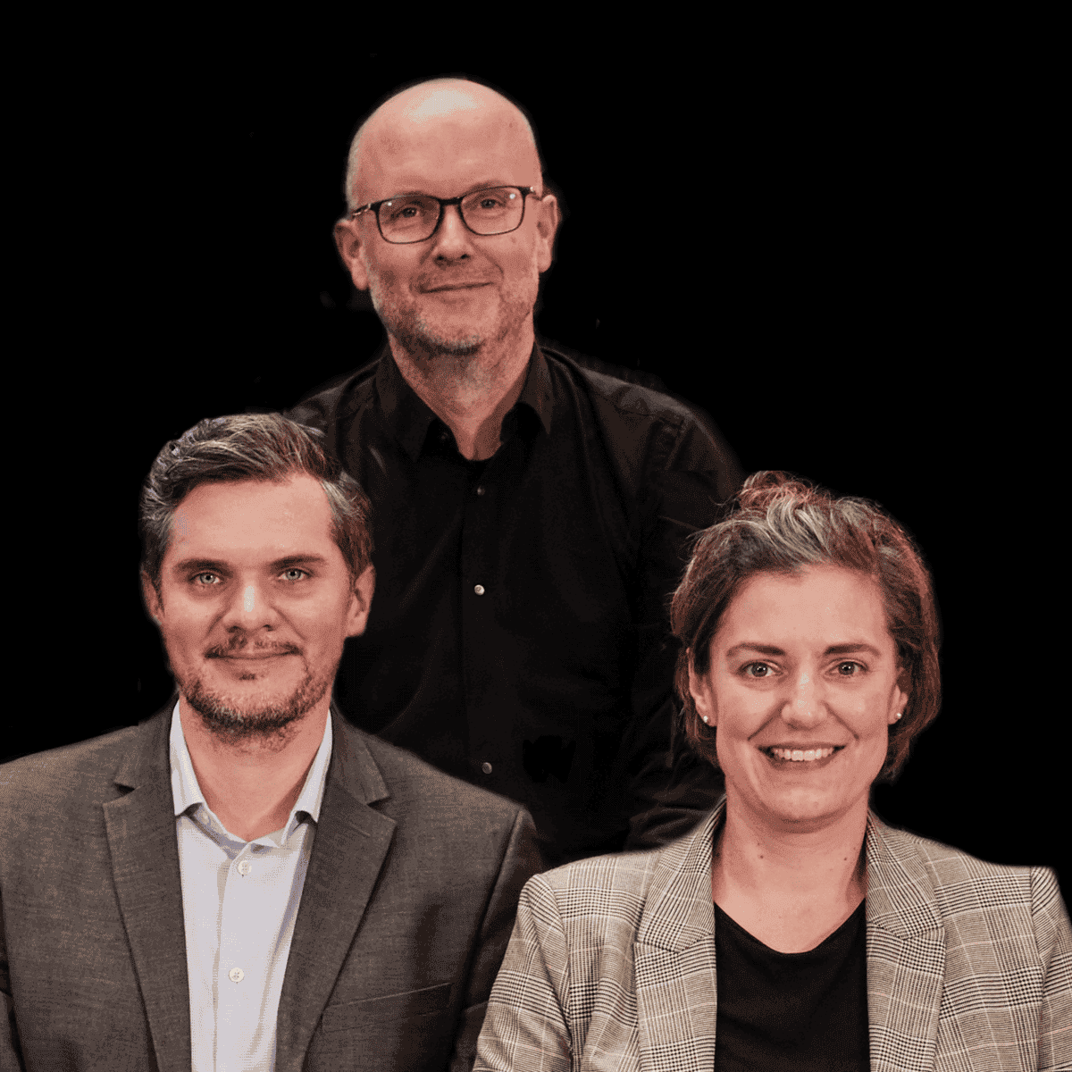 Fotografie der drei Mitglieder des Teams Wissenschaft.